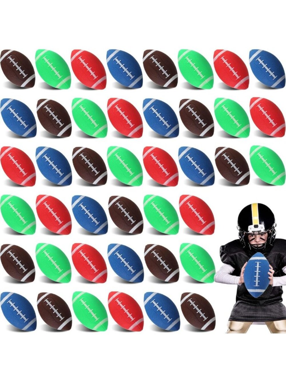 36 Mini Inflatable Footballs - Bulk Party Favors, Sports Gifts for Kids & Events